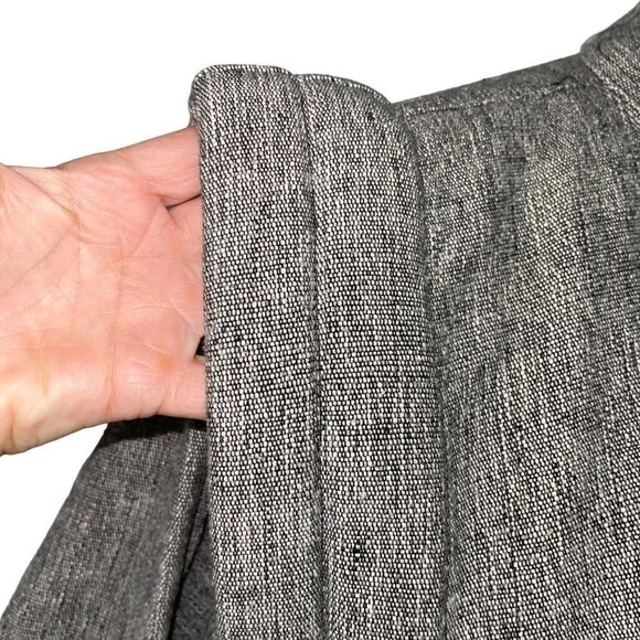 Vintage Jacket Size Large Gray White Tweed Linen Dolman Sleeve Quilted Shoulder - Picture 9 of 13